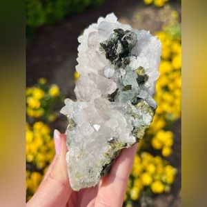 Epidote in Quartz from Sechuan Province China